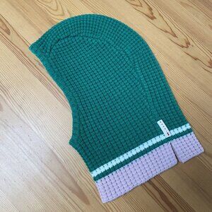 Marni Green Popcorn Knit Ski Mask Beanie